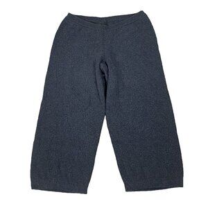 EILEEN FISHER Women Wool Wide Leg Capris Gaucho Pants Sz M Gray Minimalist 75-9
